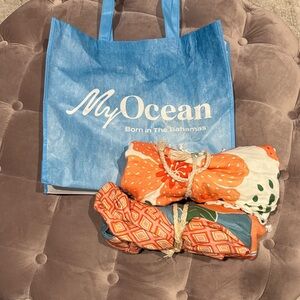 My Ocean Bahamas Beach Sarong and Shoulder Bag Gift Set